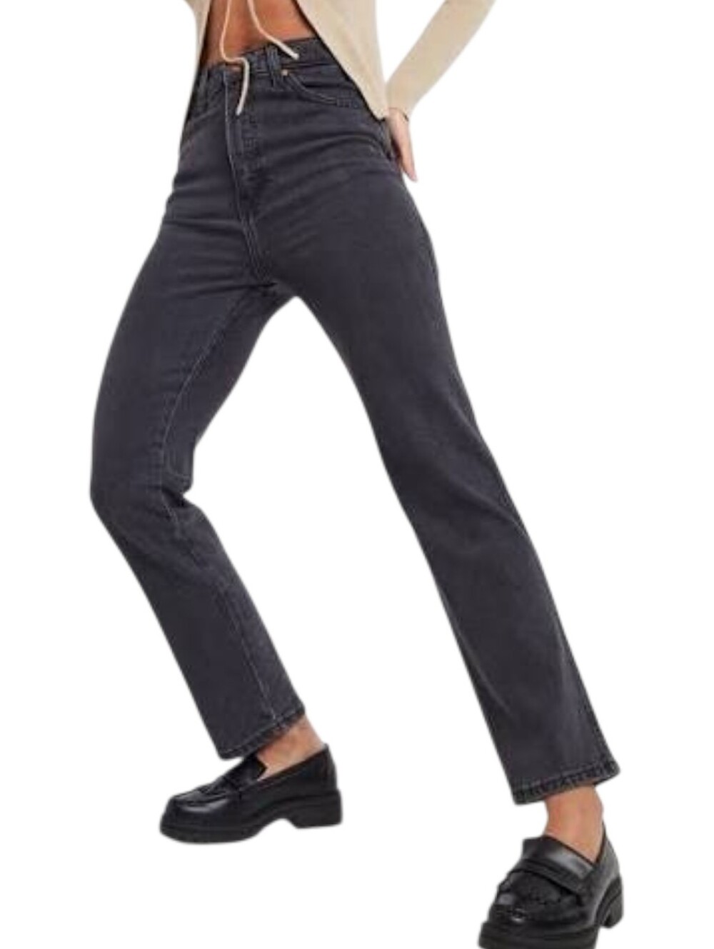 Wrangler Wild West High Rise Straight Leg Cropped Jeans Vintage Black Size 30